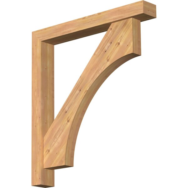 Ekena Millwork Westlake Block Smooth Bracket w/ Offset Brace, Western Red Cedar, 5 1/2"W x 40"D x 44"H BKT0604X40X44WTL05SWR - main